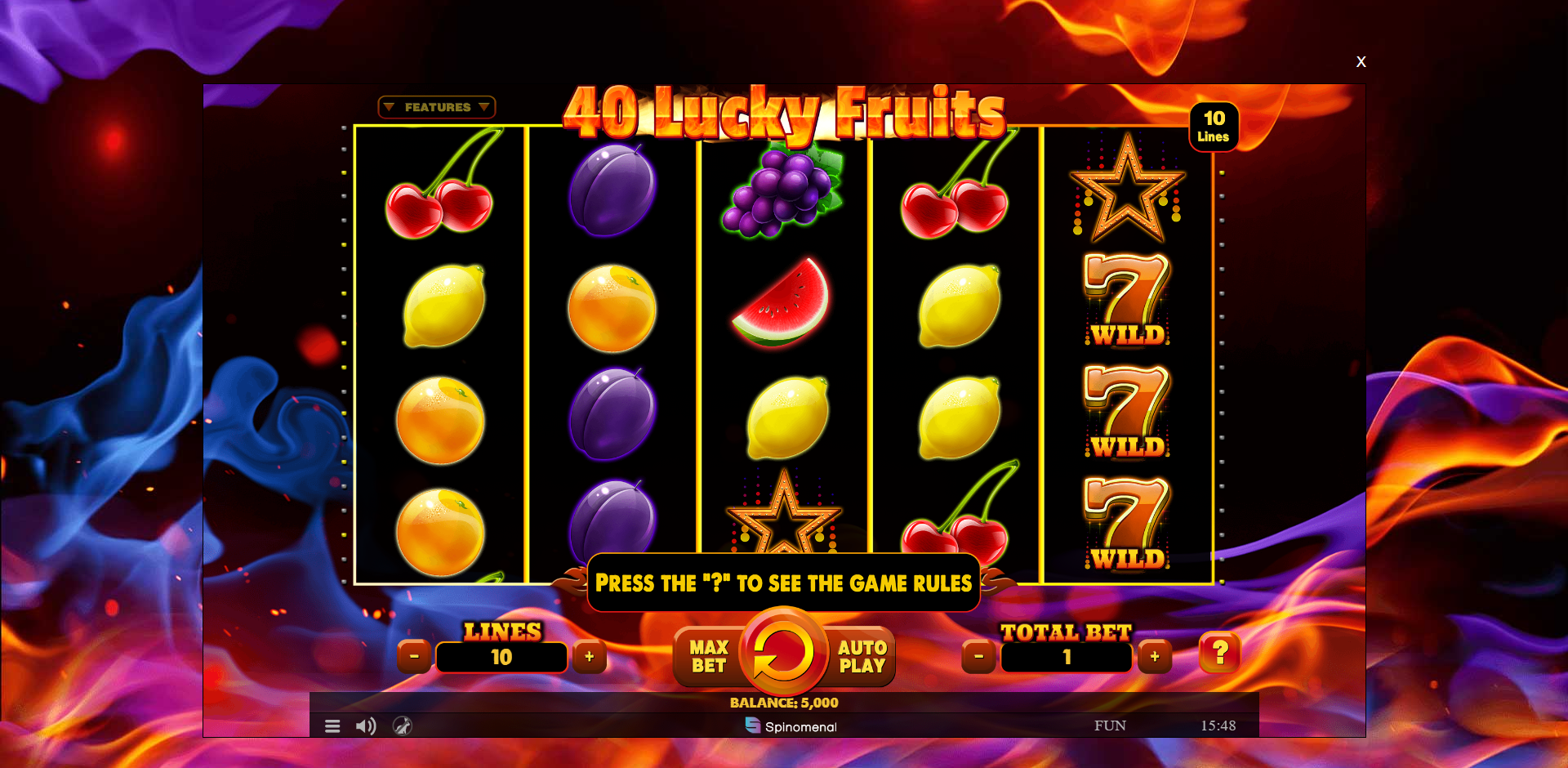 40 lucky fruits slots